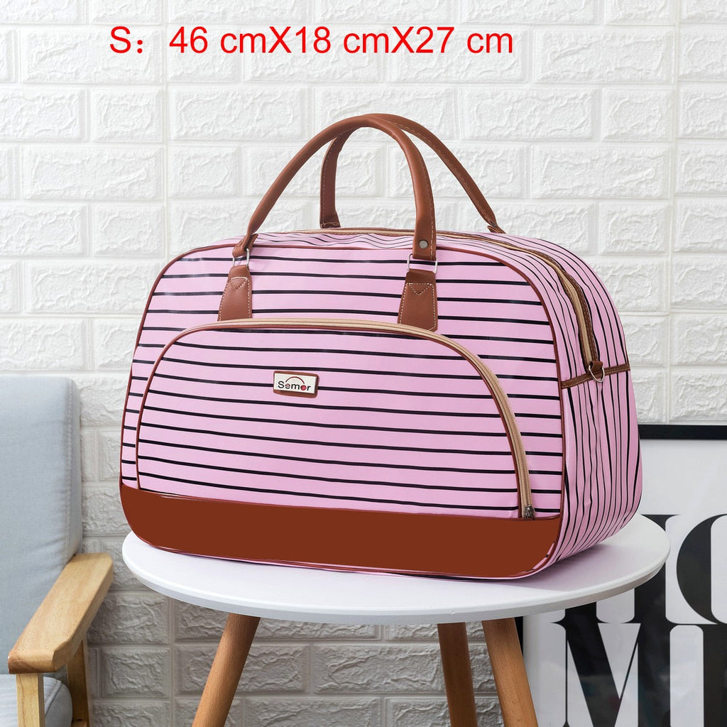 Women Travel Bags PU Leather Large Capacity Waterproof Print Luggage Duffle Bag - MERGE.DAY.1.FREESTYLE