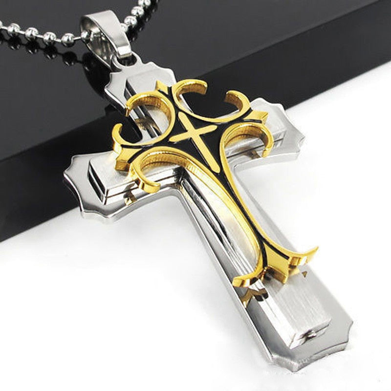 Black Rectangle Pendant Necklace Men Stainless Steel Chain Men Necklace Jewelry - MERGE.DAY.1.FREESTYLE