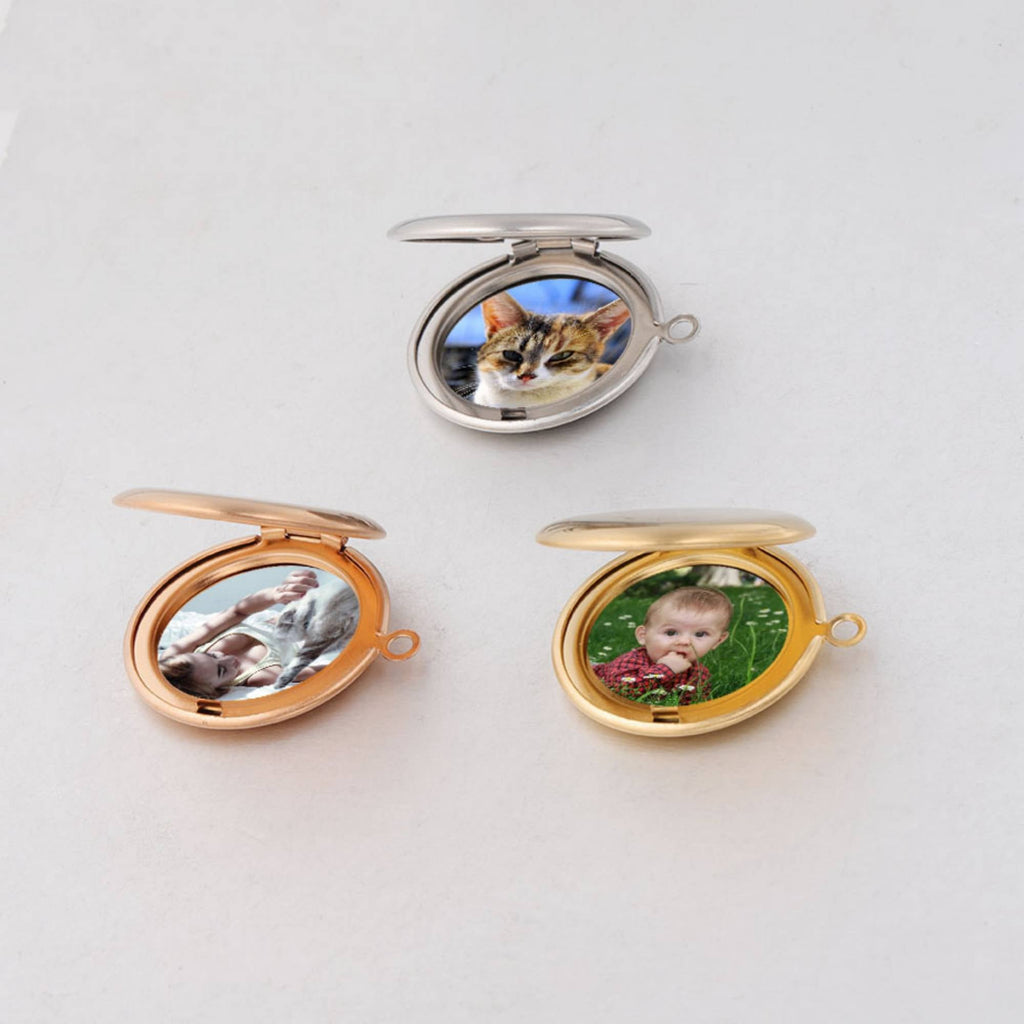 Wedding Gift For Couple Custom Color Photo Round Locket Necklaces Pendant - MERGE.DAY.1.FREESTYLE