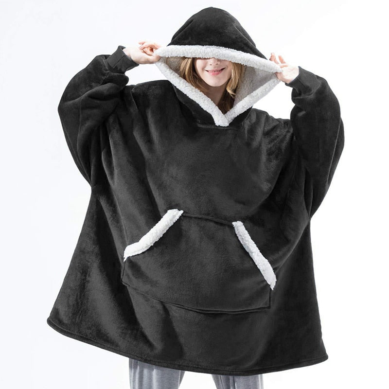 Winter Hoodies Fleece Giant TV Blanket With Sleeves Pullover - MERGE.DAY.1.FREESTYLE