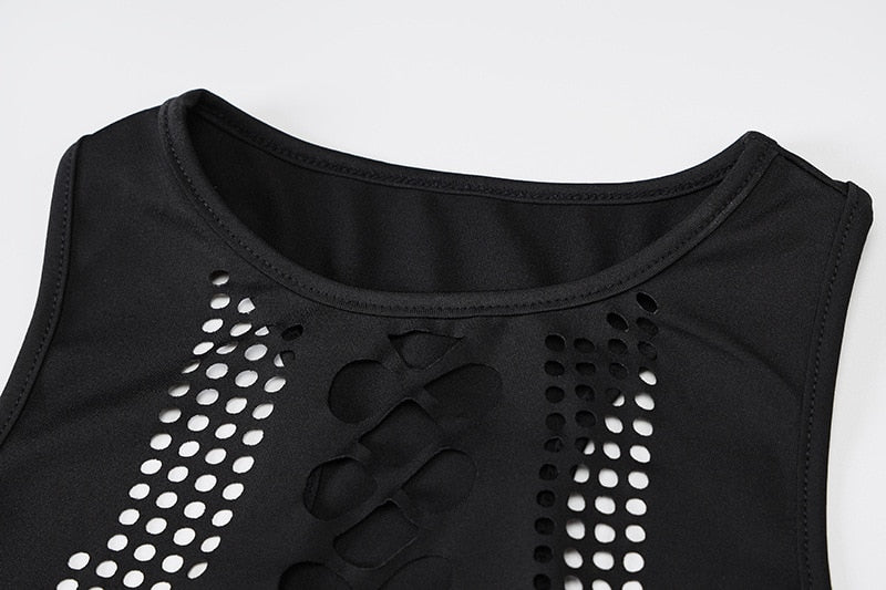 Long Sleeves Solid Hollow Out Bandage Sexy Tube Crop Top Summer Autumn Women - MERGE.DAY.1.FREESTYLE