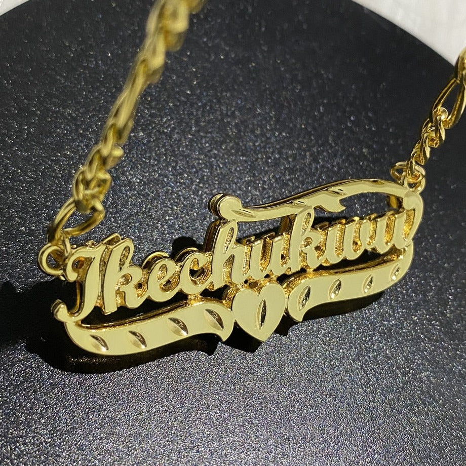 Custom Nameplate Necklace 3D Pendant Necklace Personalized Custom Name Jewelry - MERGE.DAY.1.FREESTYLE