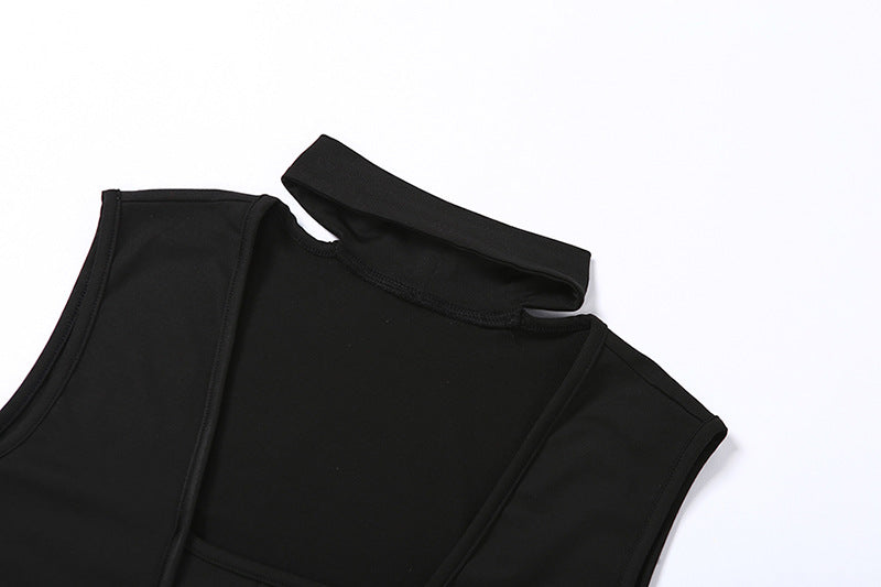 Sexy Hollow Women's Jumpsuit Round Neck Black Slim Fit All-match Thin Rompers Summer 2022 - MERGE.DAY.1.FREESTYLE