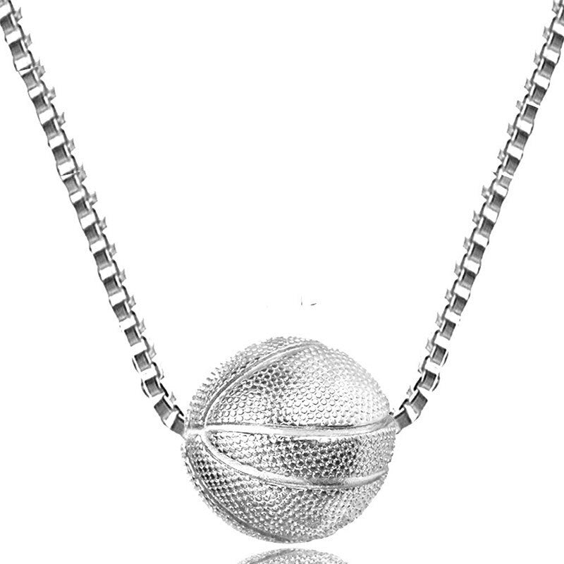 Basketball Necklace Choker Gold Silver Color Ball Shaped Pendant Sports Hip Hop Punk Jewelry - MERGE.DAY.1.FREESTYLE