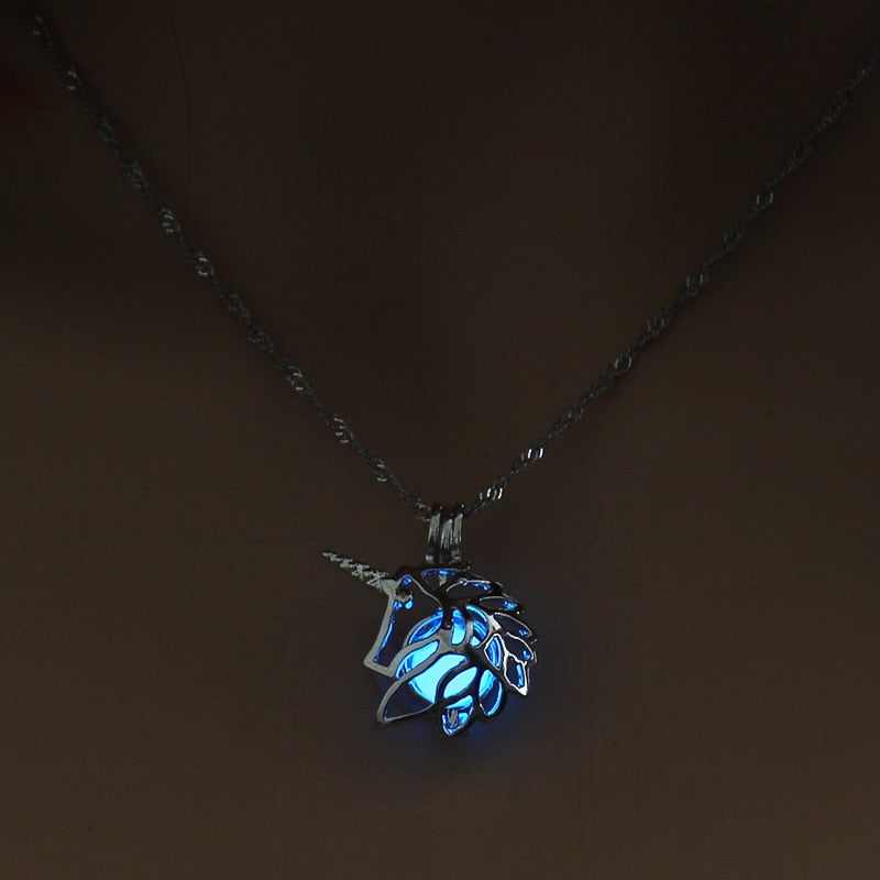 Hollow Luminous Stone Gem Charm Jewelry Pendant Necklace Gifts - MERGE.DAY.1.FREESTYLE
