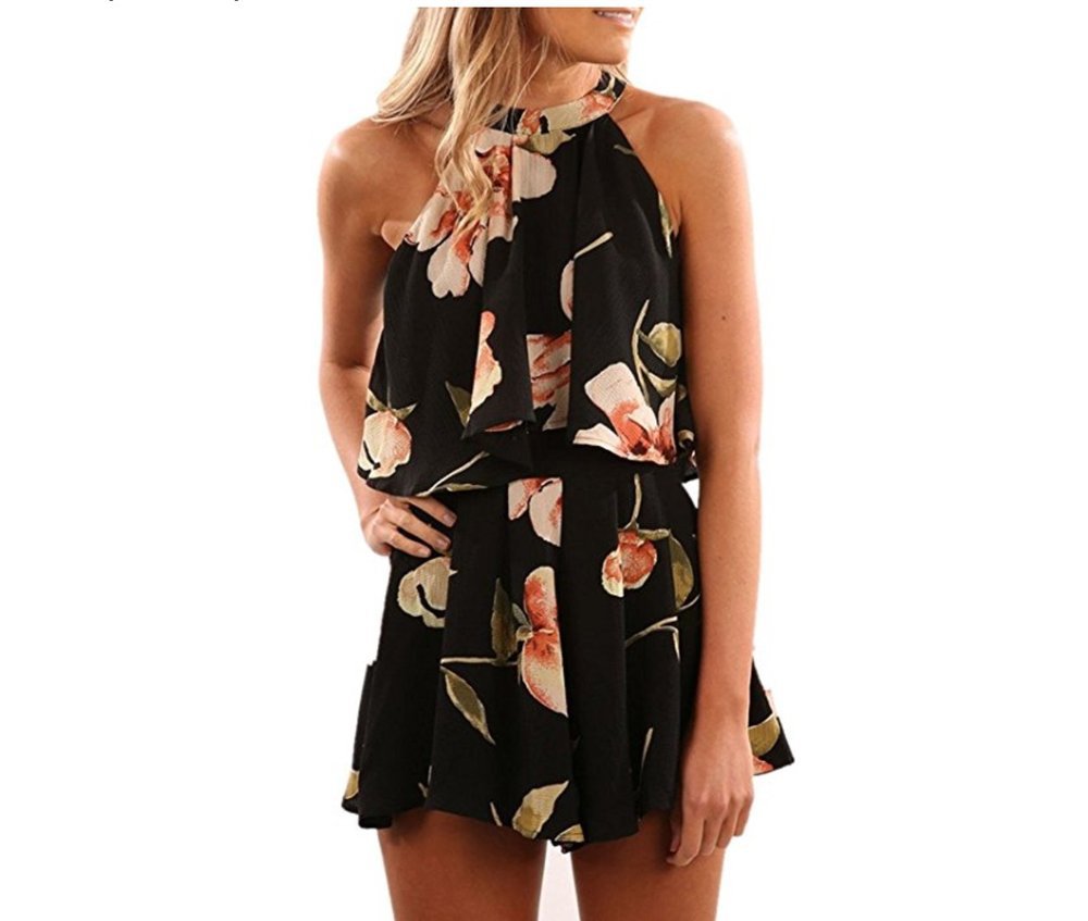 Sexy Jumpsuit For Women Loose Cause Boho Floral Female Rompers Beach Shorts Sets - MERGE.DAY.1.FREESTYLE