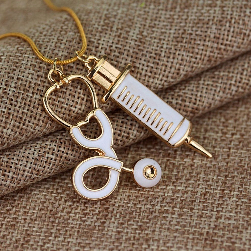 Medical Stethoscope Syringe Hospital Style Pendant Necklace - MERGE.DAY.1.FREESTYLE