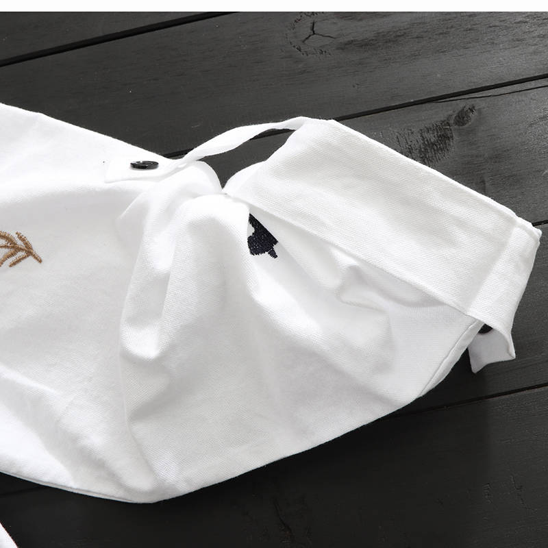 Plus size Cotton Embroidery women loose long white shirts casual ladies blouse - MERGE.DAY.1.FREESTYLE