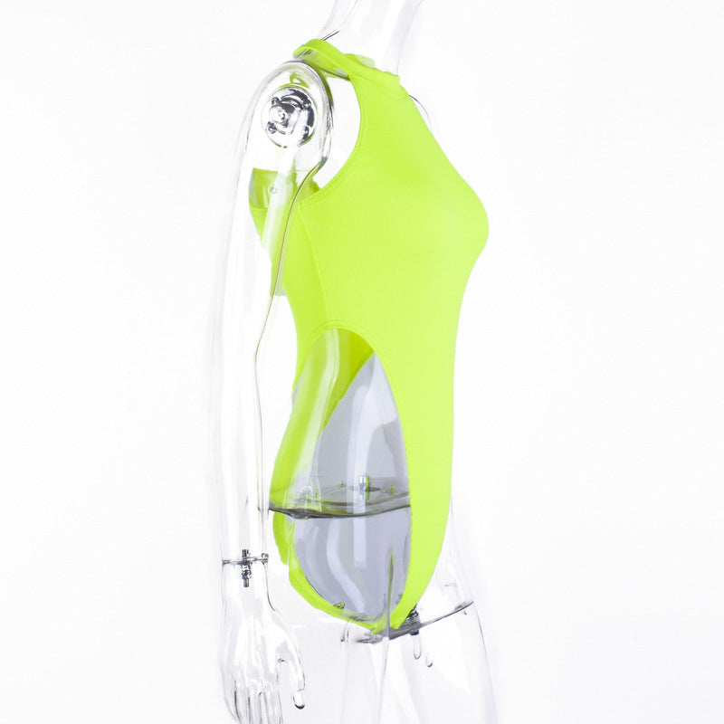 2022 Neon Green Red Orange Sexy Bodysuit Summer Clothes for Women Casual Streetwear Jumpsuits - MERGE.DAY.1.FREESTYLE