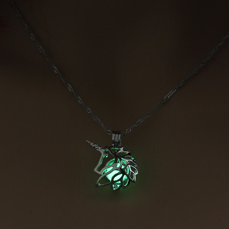 Hollow Luminous Stone Gem Charm Jewelry Pendant Necklace Gifts - MERGE.DAY.1.FREESTYLE