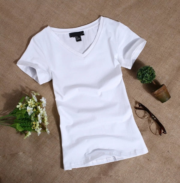 2022 Women's T Shirt Women Short Sleeved Slim Solid Color Womens Simple Tee T-Shirt - MERGE.DAY.1.FREESTYLE