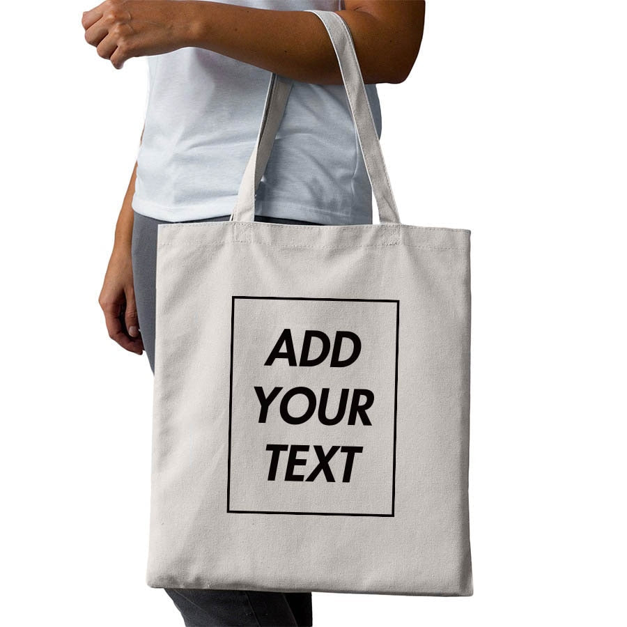 Custom Tote Bag Shopping Add Your Text Print Original Design Zipper Unisex Fashion Travel Canvas Bags - MERGE.DAY.1.FREESTYLE