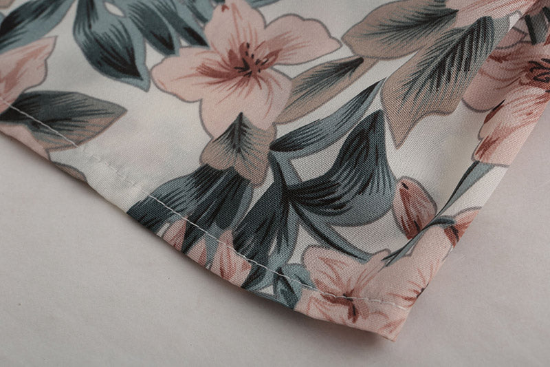 Bohemian Floral Print Ruffles Chiffon Shorts Jumpsuit Women Long Sleeve Off Shoulder Rompers - MERGE.DAY.1.FREESTYLE