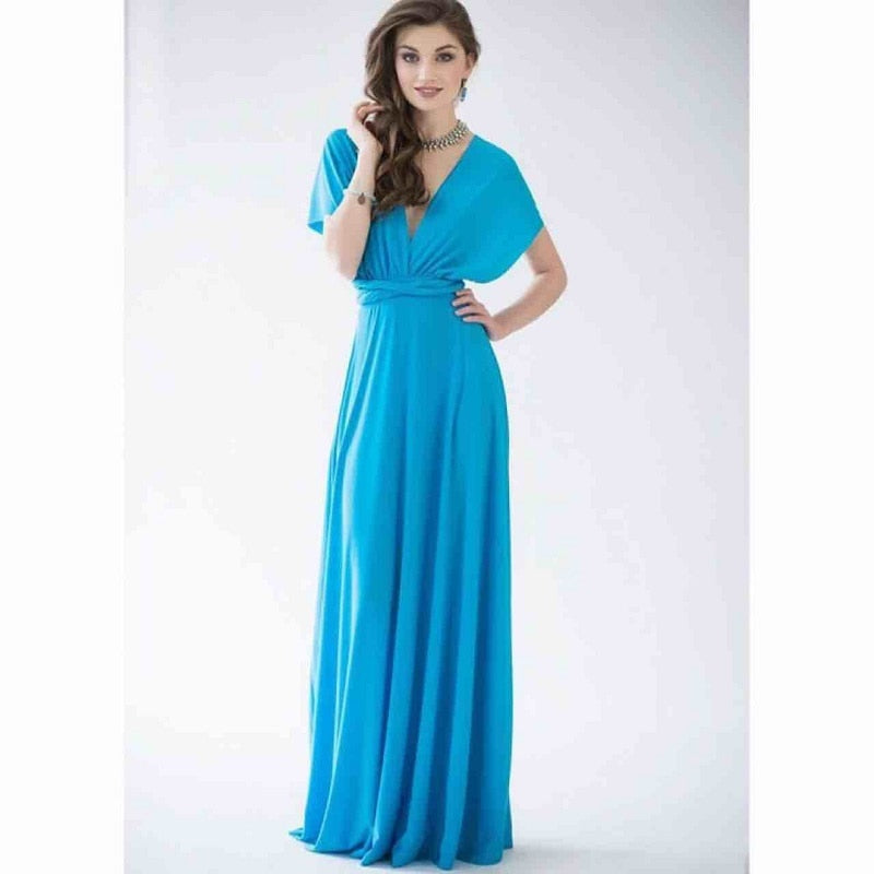 Sexy Women Multiway Wrap Convertible Boho Maxi Club Red Dress Bandage Long Dress - MERGE.DAY.1.FREESTYLE