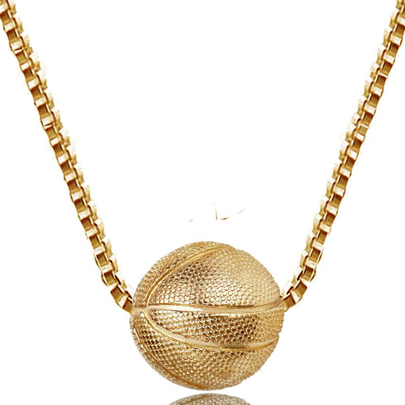 Basketball Necklace Choker Gold Silver Color Ball Shaped Pendant Sports Hip Hop Punk Jewelry - MERGE.DAY.1.FREESTYLE