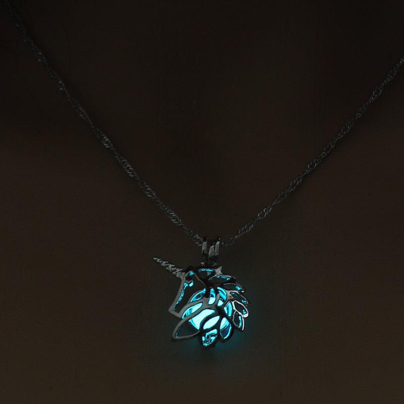 Hollow Luminous Stone Gem Charm Jewelry Pendant Necklace Gifts - MERGE.DAY.1.FREESTYLE