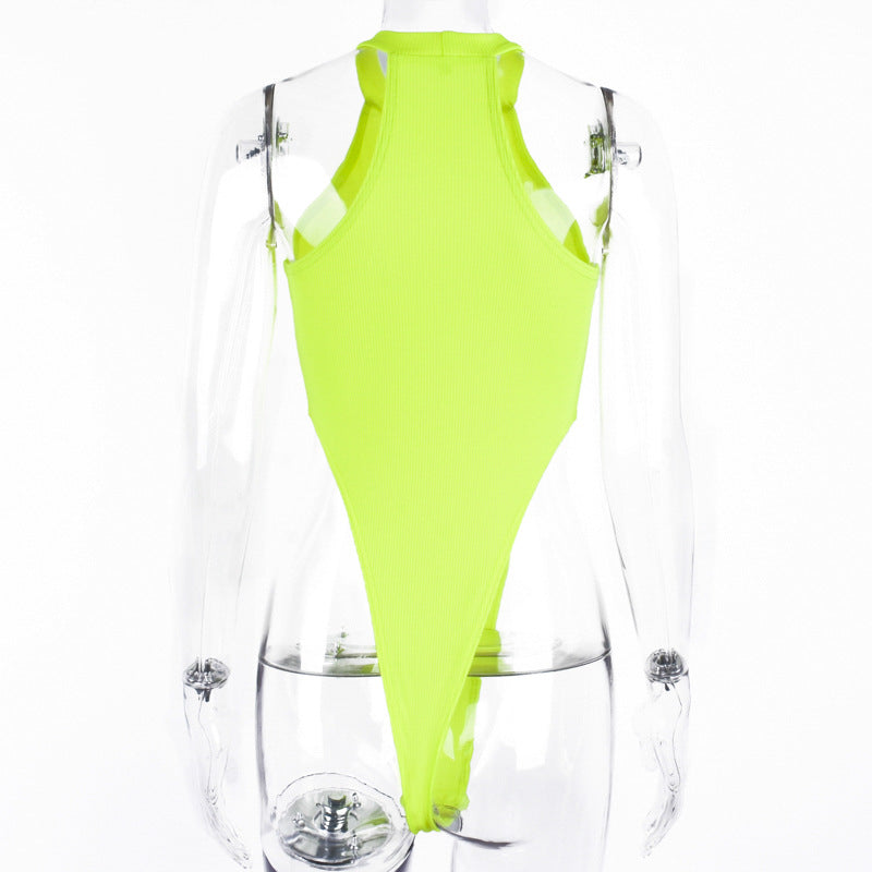 2022 Neon Green Red Orange Sexy Bodysuit Summer Clothes for Women Casual Streetwear Jumpsuits - MERGE.DAY.1.FREESTYLE