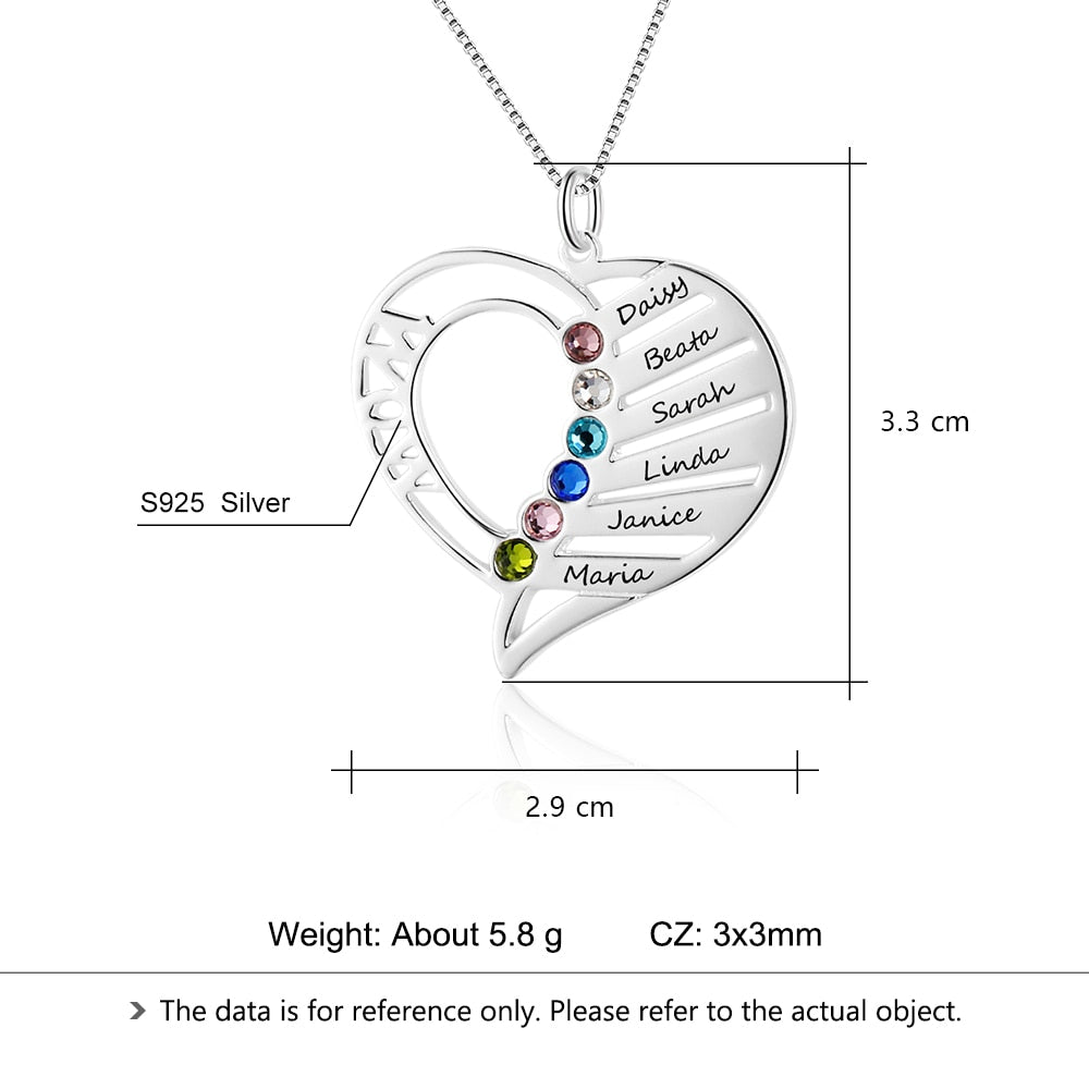 Name Necklace Personalized Birthstone Engrave Name Pendants - MERGE.DAY.1.FREESTYLE