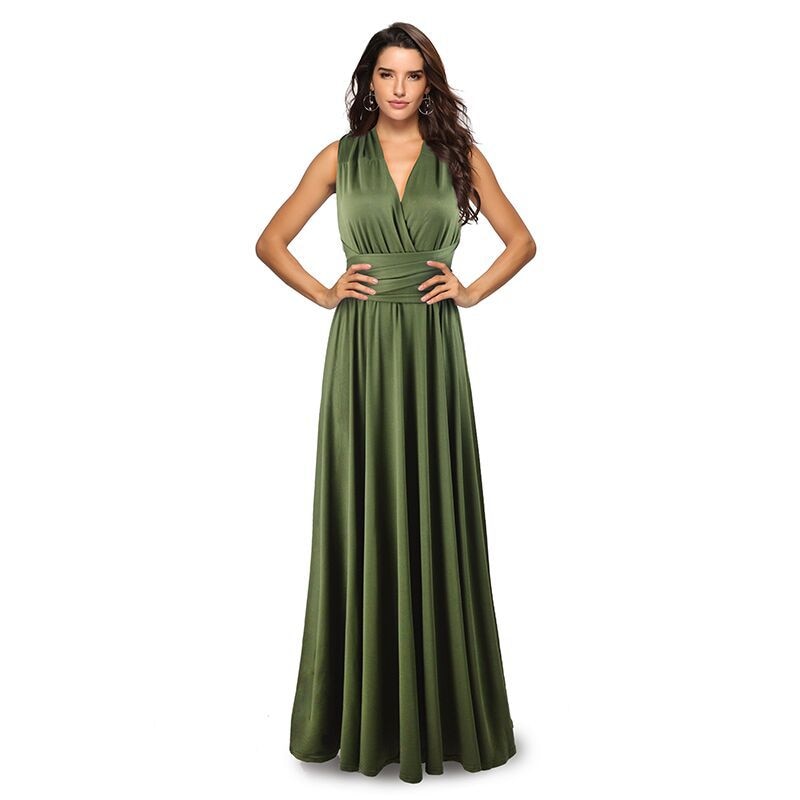 Sexy Women Multiway Wrap Convertible Boho Maxi Club Red Dress Bandage Long Dress - MERGE.DAY.1.FREESTYLE