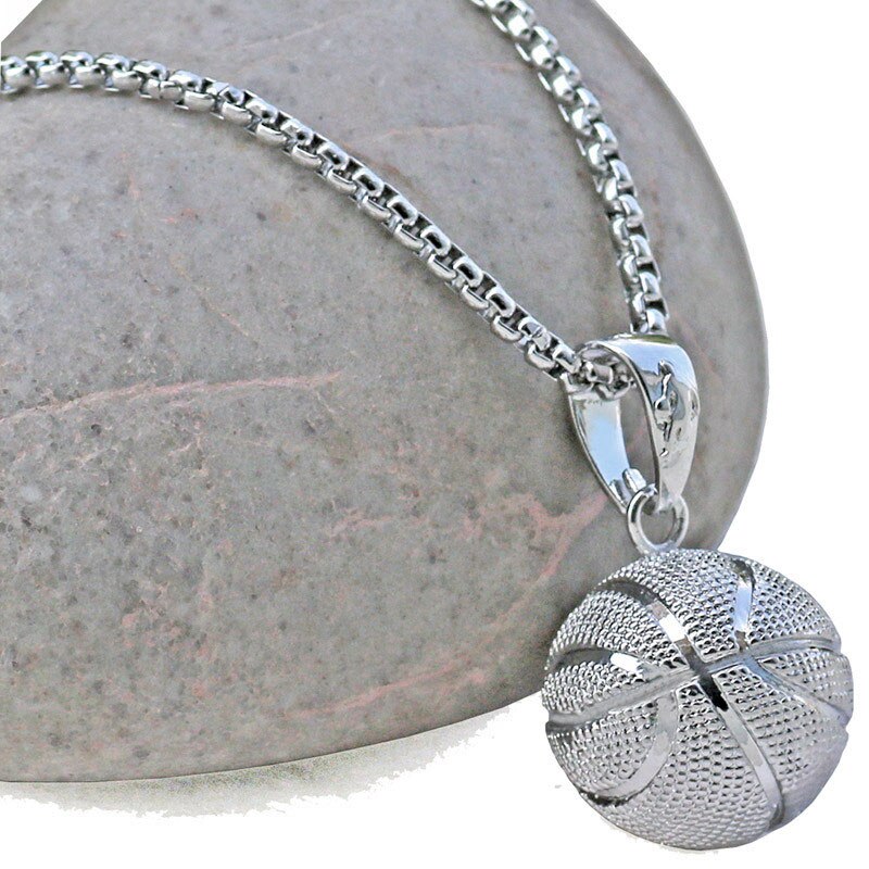 Basketball Necklace Choker Gold Silver Color Ball Shaped Pendant Sports Hip Hop Punk Jewelry - MERGE.DAY.1.FREESTYLE
