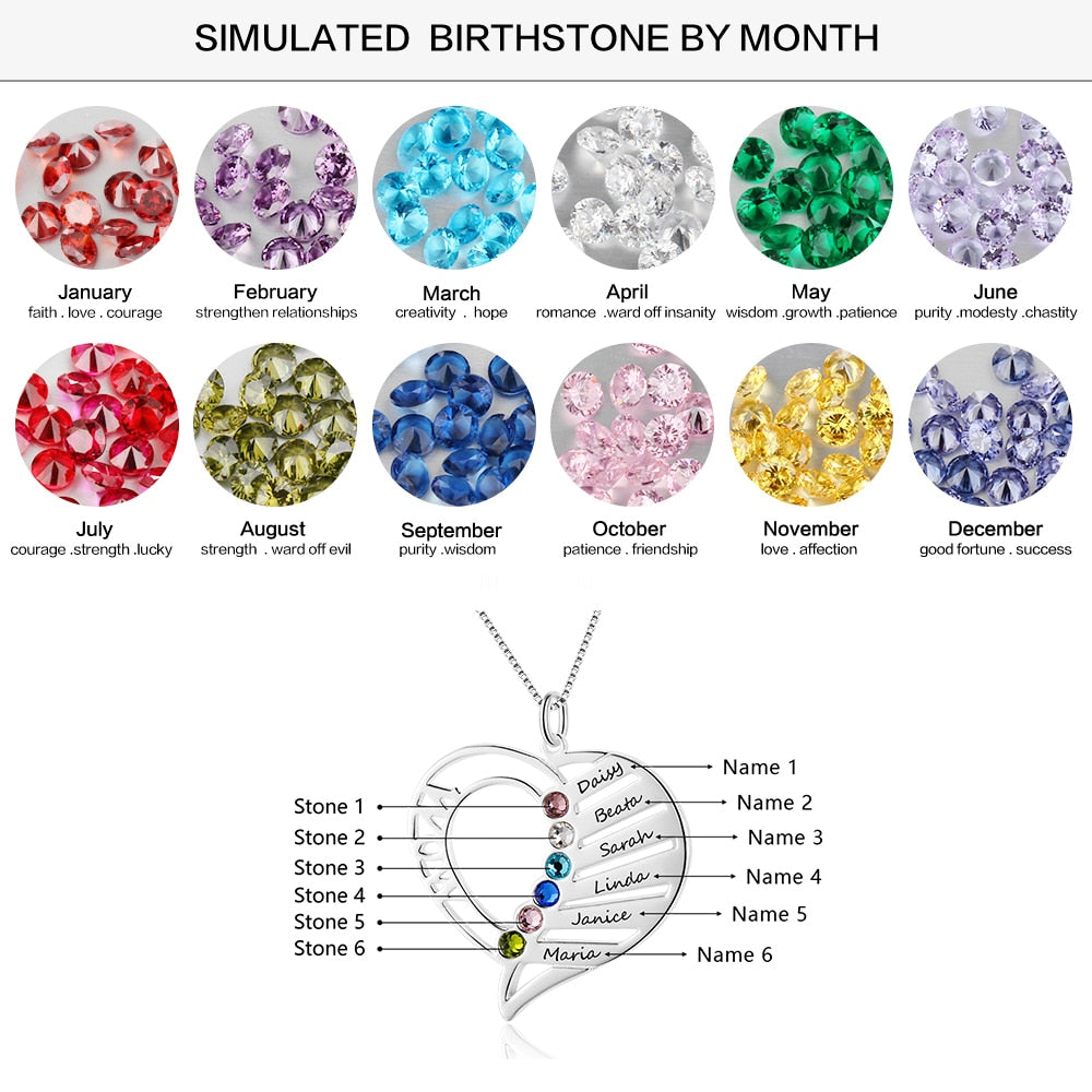 Name Necklace Personalized Birthstone Engrave Name Pendants - MERGE.DAY.1.FREESTYLE