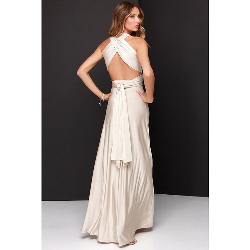 Sexy Women Multiway Wrap Convertible Boho Maxi Club Red Dress Bandage Long Dress - MERGE.DAY.1.FREESTYLE