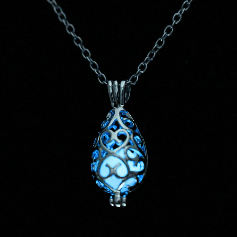 Hollow Luminous Stone Gem Charm Jewelry Pendant Necklace Gifts - MERGE.DAY.1.FREESTYLE
