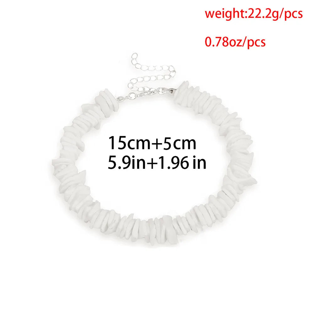 Bohemian Hawaii Puka White Clam Chips Shell Necklace - MERGE.DAY.1.FREESTYLE