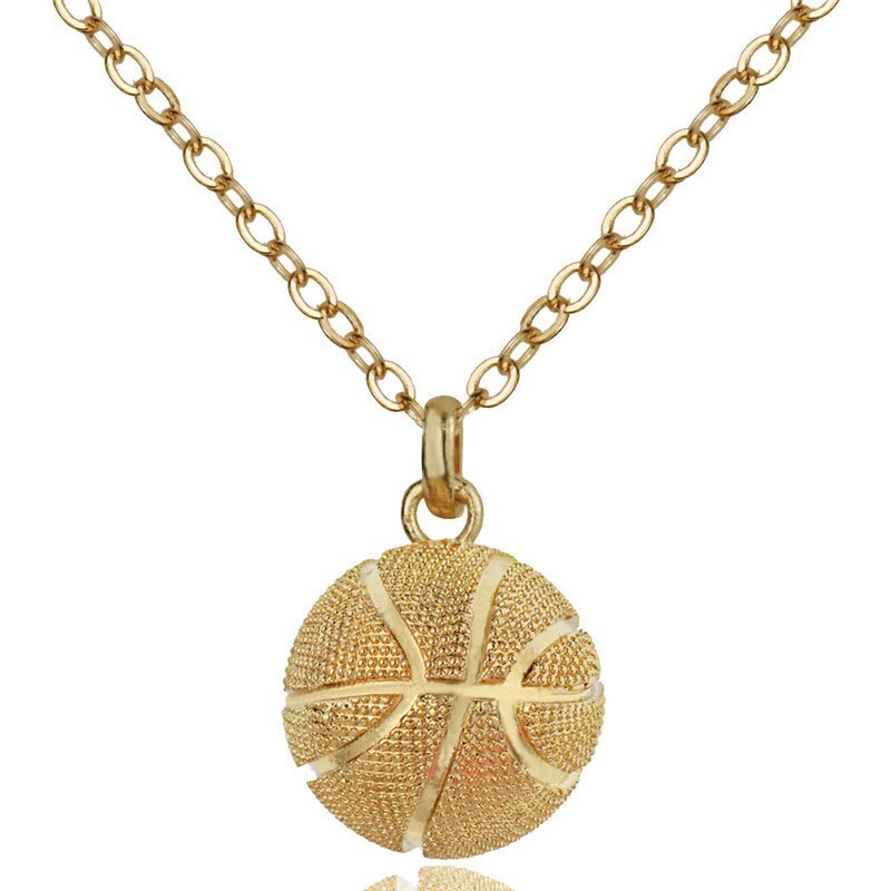 Basketball Necklace Choker Gold Silver Color Ball Shaped Pendant Sports Hip Hop Punk Jewelry - MERGE.DAY.1.FREESTYLE
