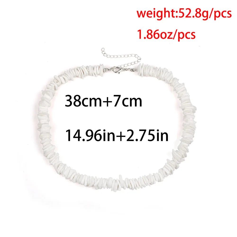 Bohemian Hawaii Puka White Clam Chips Shell Necklace - MERGE.DAY.1.FREESTYLE