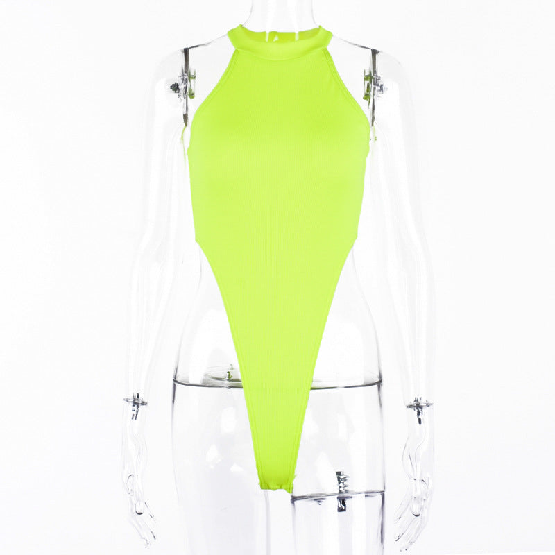 2022 Neon Green Red Orange Sexy Bodysuit Summer Clothes for Women Casual Streetwear Jumpsuits - MERGE.DAY.1.FREESTYLE