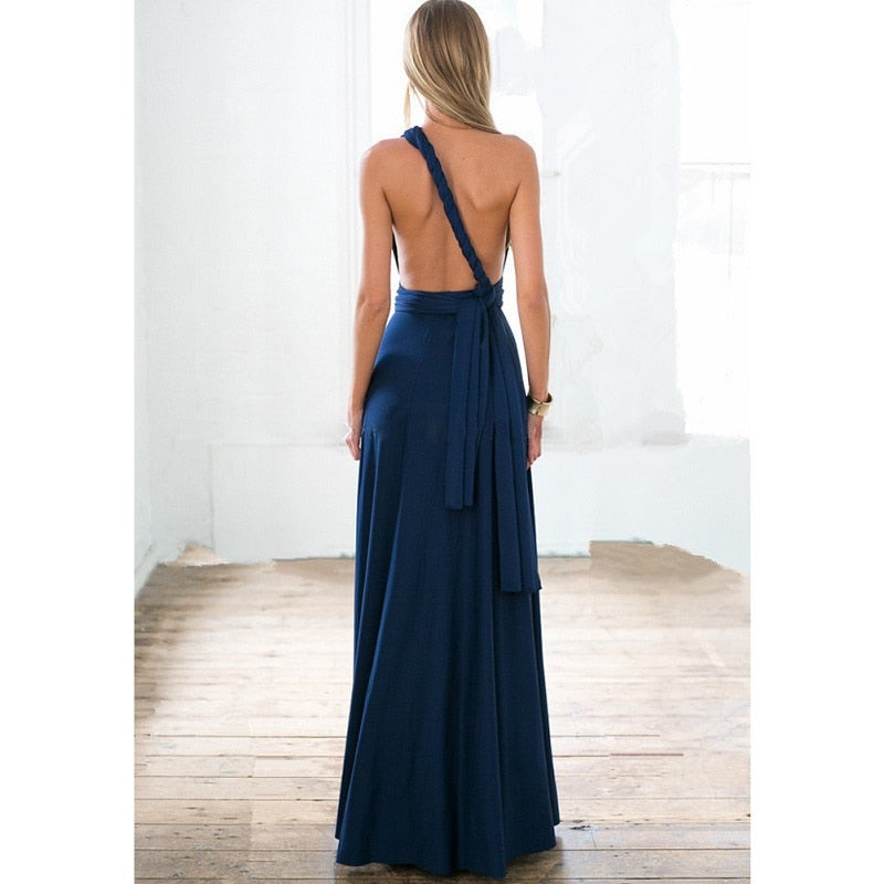 Sexy Women Multiway Wrap Convertible Boho Maxi Club Red Dress Bandage Long Dress - MERGE.DAY.1.FREESTYLE