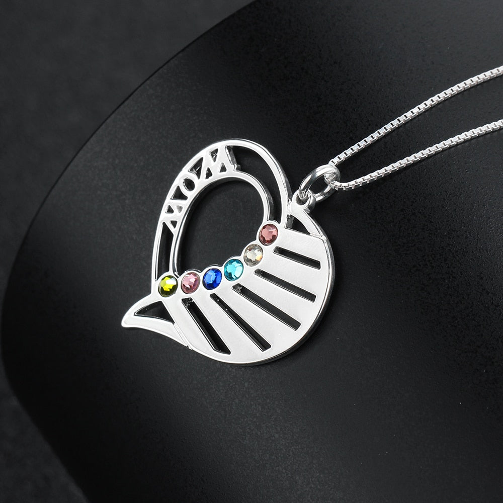 Name Necklace Personalized Birthstone Engrave Name Pendants - MERGE.DAY.1.FREESTYLE