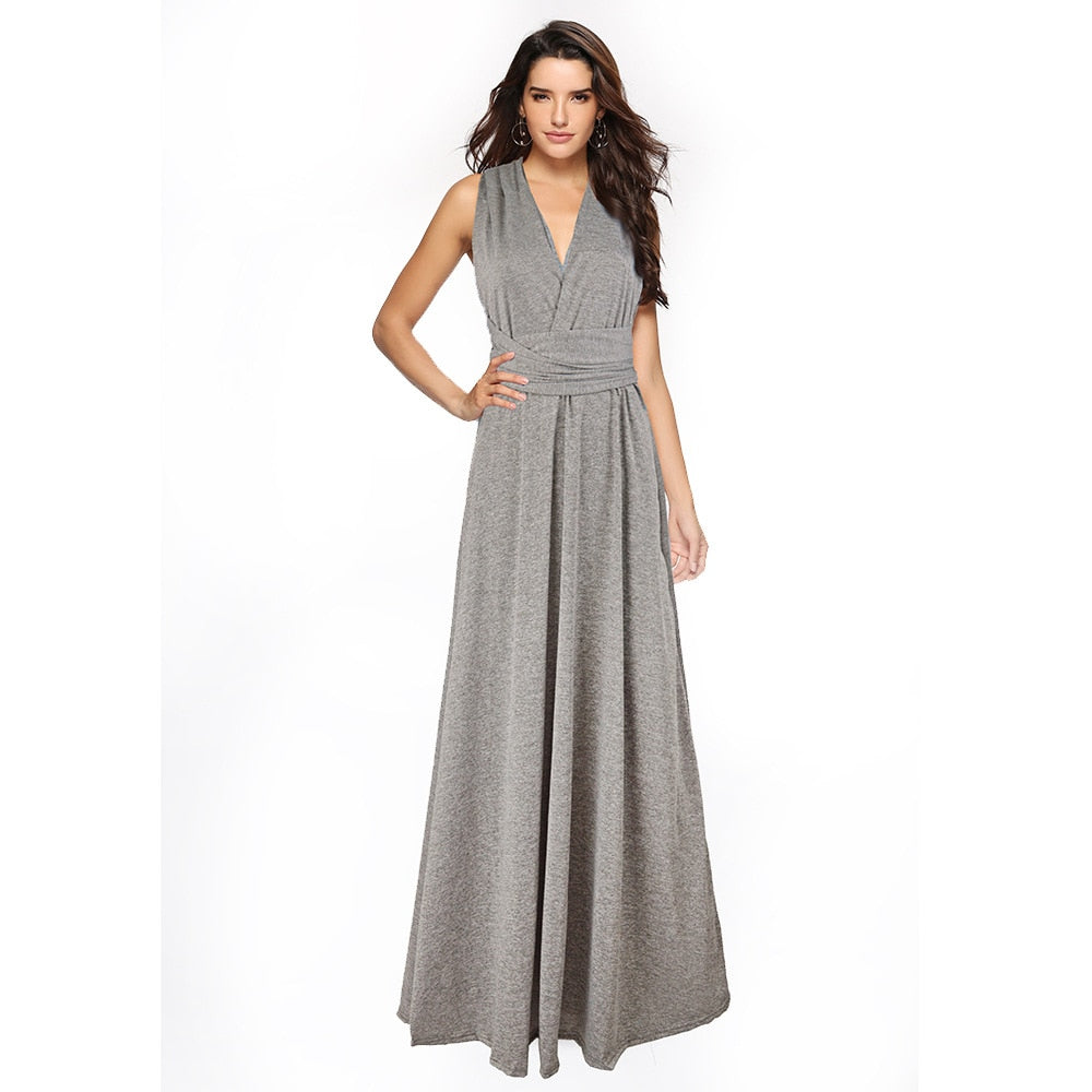 Sexy Women Multiway Wrap Convertible Boho Maxi Club Red Dress Bandage Long Dress - MERGE.DAY.1.FREESTYLE