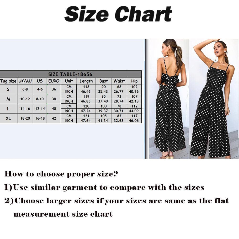 Sleeveless Backless Boho Bow-knot Dot Jumpsuits Women 2022 Summer Romper - MERGE.DAY.1.FREESTYLE