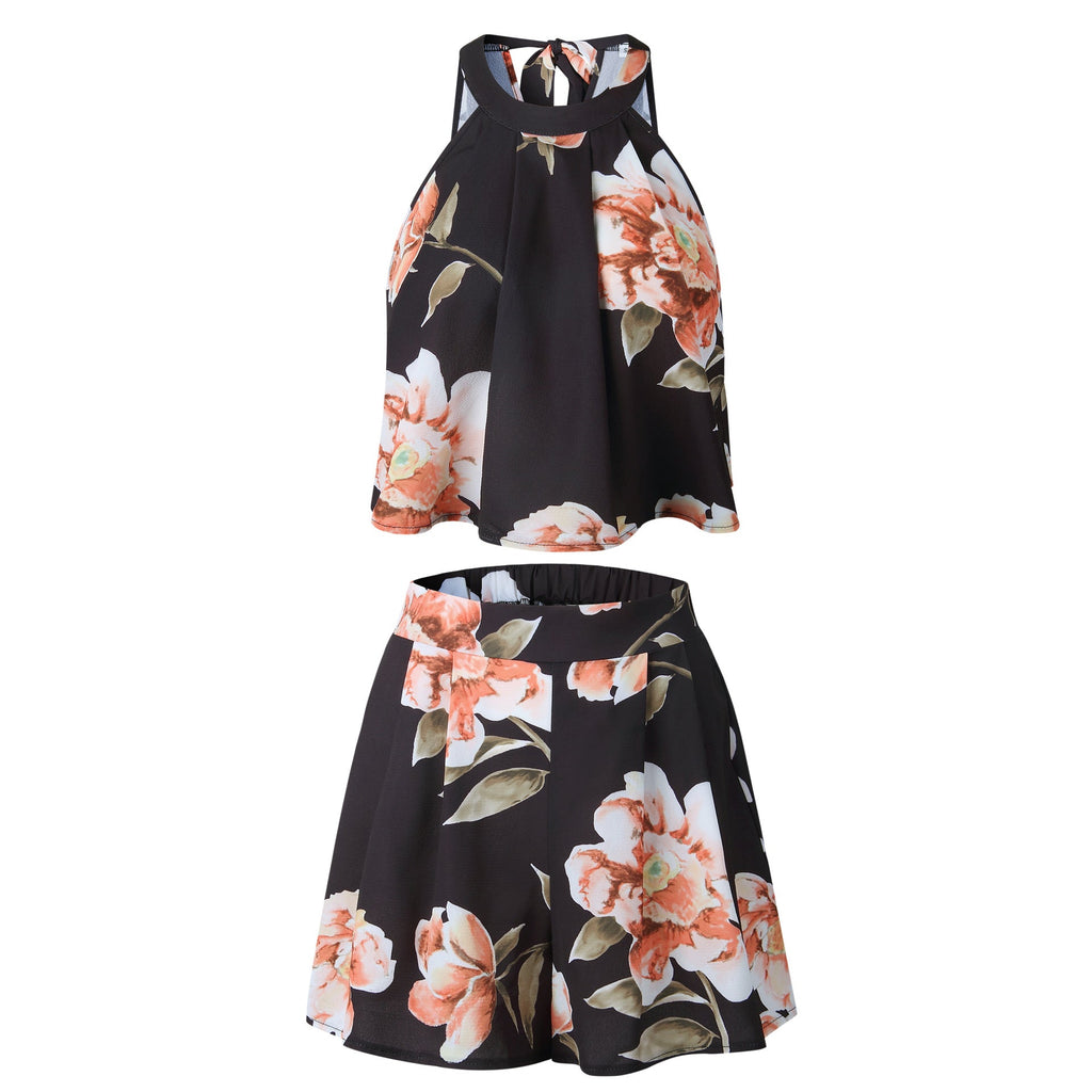 Sexy Jumpsuit For Women Loose Cause Boho Floral Female Rompers Beach Shorts Sets - MERGE.DAY.1.FREESTYLE