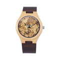 Personalized Custom Photo Texts Wooden Watch Log Wood Case Genuine Leather Watches - MERGE.DAY.1.FREESTYLE