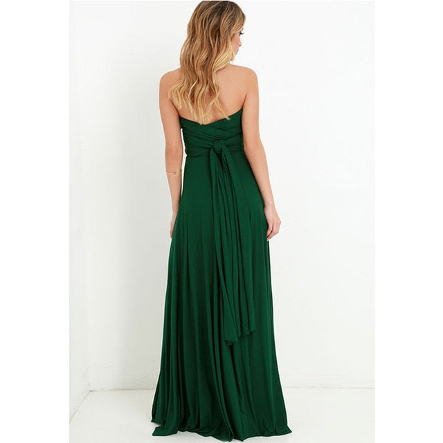 Sexy Women Multiway Wrap Convertible Boho Maxi Club Red Dress Bandage Long Dress - MERGE.DAY.1.FREESTYLE