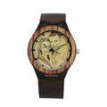 Personalized Custom Watch Photo Ebony Wooden Watch Engraving Picture Leather Band Unique Quartz Watches - MERGE.DAY.1.FREESTYLE
