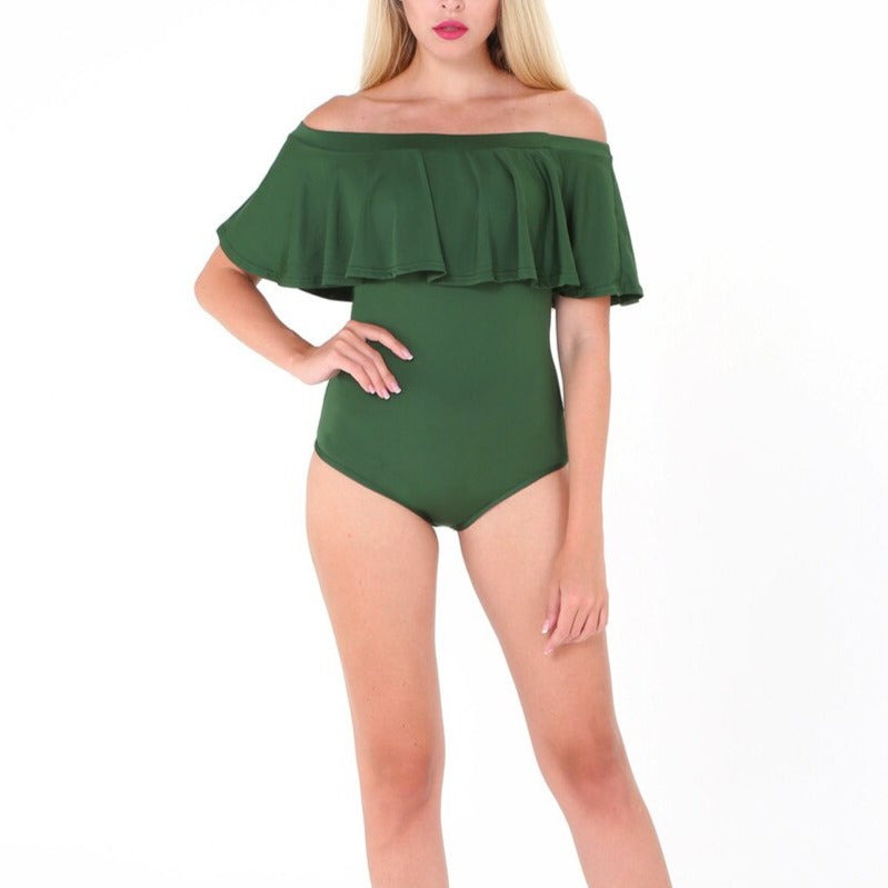 Summer Ruffles Off Shoulder Bodysuit Women Combinaison Femme Backless Sexy Jumpsuit - MERGE.DAY.1.FREESTYLE