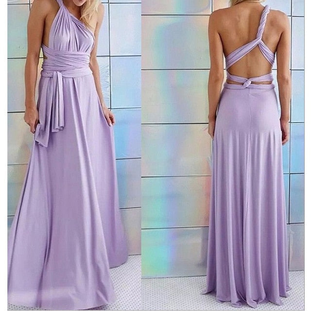 Sexy Women Multiway Wrap Convertible Boho Maxi Club Red Dress Bandage Long Dress - MERGE.DAY.1.FREESTYLE