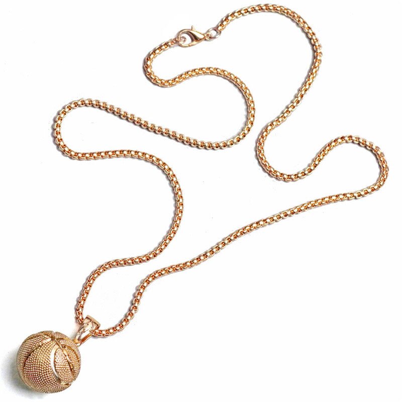 Basketball Necklace Choker Gold Silver Color Ball Shaped Pendant Sports Hip Hop Punk Jewelry - MERGE.DAY.1.FREESTYLE