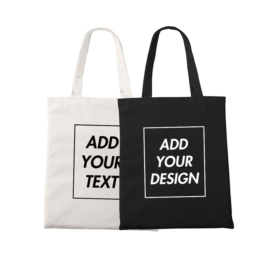 Custom Tote Bag Shopping Add Your Text Print Original Design Zipper Unisex Fashion Travel Canvas Bags - MERGE.DAY.1.FREESTYLE