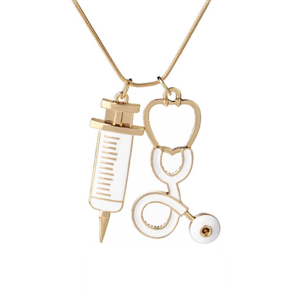 Medical Stethoscope Syringe Hospital Style Pendant Necklace - MERGE.DAY.1.FREESTYLE