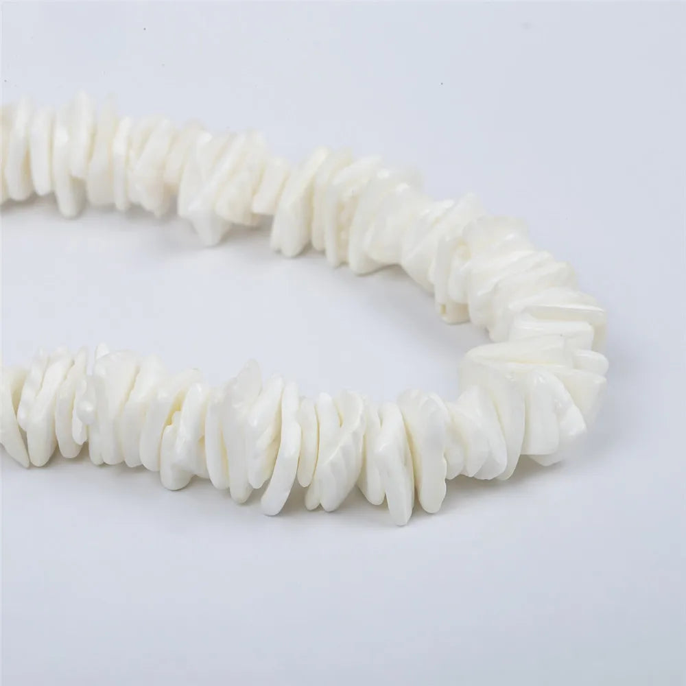 Bohemian Hawaii Puka White Clam Chips Shell Necklace - MERGE.DAY.1.FREESTYLE