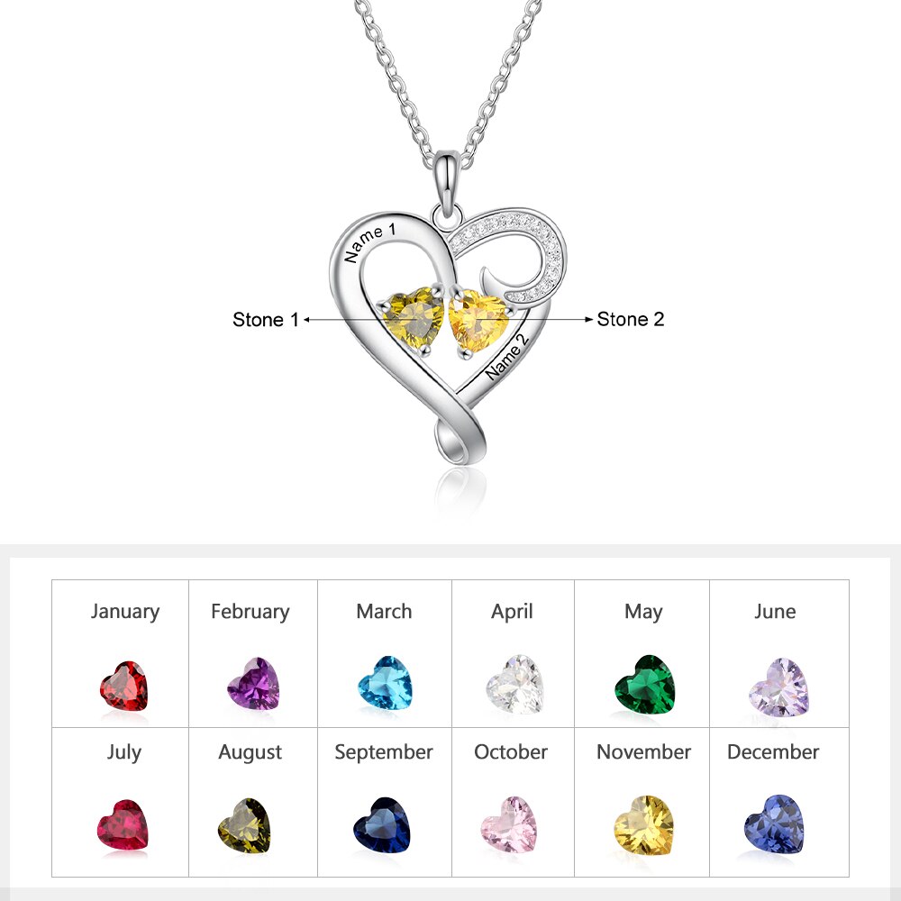 Customized Couple Engraved Necklace Personalized Heart Name Necklace - MERGE.DAY.1.FREESTYLE