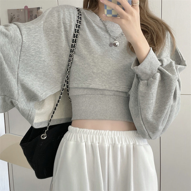 Autumn Two Piece Suit Hoodies Women Loose Bat Sleeve Tops Fashion Popular Crop Sweatshirts+Camis - MERGE.DAY.1.FREESTYLE