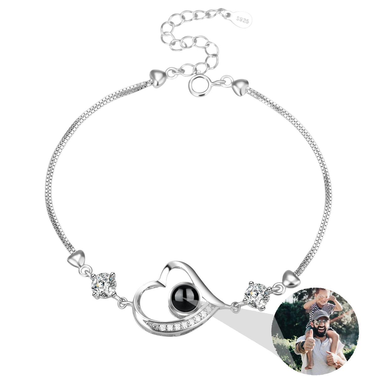 Customize Photo Name Projection Bracelet For Heart Chain Bracelets - MERGE.DAY.1.FREESTYLE