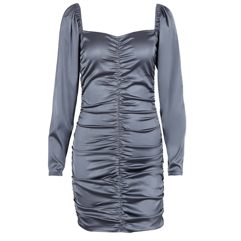 Off Shoulder Long Sleeve Elegant Lady Mini Dress Bodycon Birthday Sexy Clothes - MERGE.DAY.1.FREESTYLE