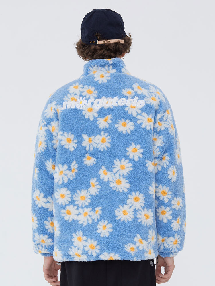 Cotton Padded Thick Parkas Jackets Daisy Print Fleece Warm Full Zip Coats - MERGE.DAY.1.FREESTYLE